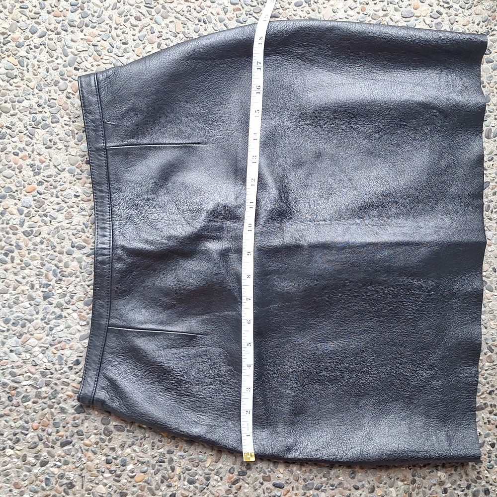 Vintage Pelle Studio x Wilsons Leather Black Leather Mini Skirt 10 Dark Academia - Picture 5 of 9
